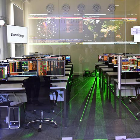 Replica of Bloomberg Finance Lab at Dallas College Richland Campus.                Photo courtesy of Bloomberg