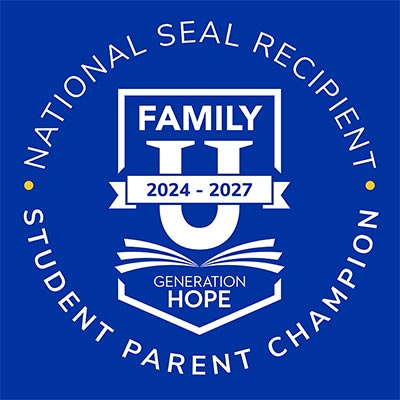 National Seal Recipient Student Parent Champion Family U 2024-2027 Generation Hope Seal